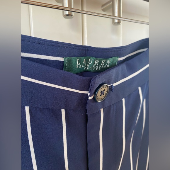 Ralph Lauren Navy Pinstripe Trouser Pants - Picture 2 of 6